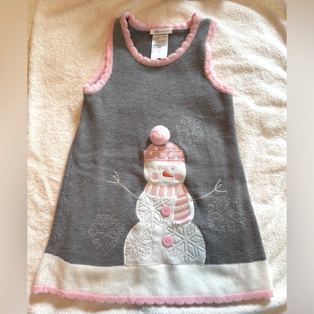 Bonnie Jean Gray and Pink Knit Dress
